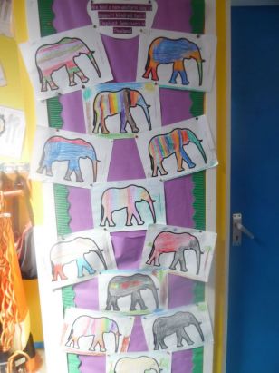 Year 2/3 elephant colouring